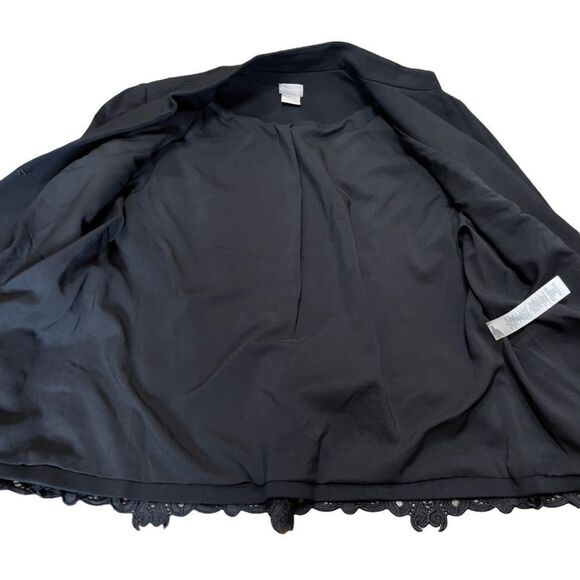 CHICO’S Lace Hem Ponte Jacket Size 0 (4) - Picture 9 of 16